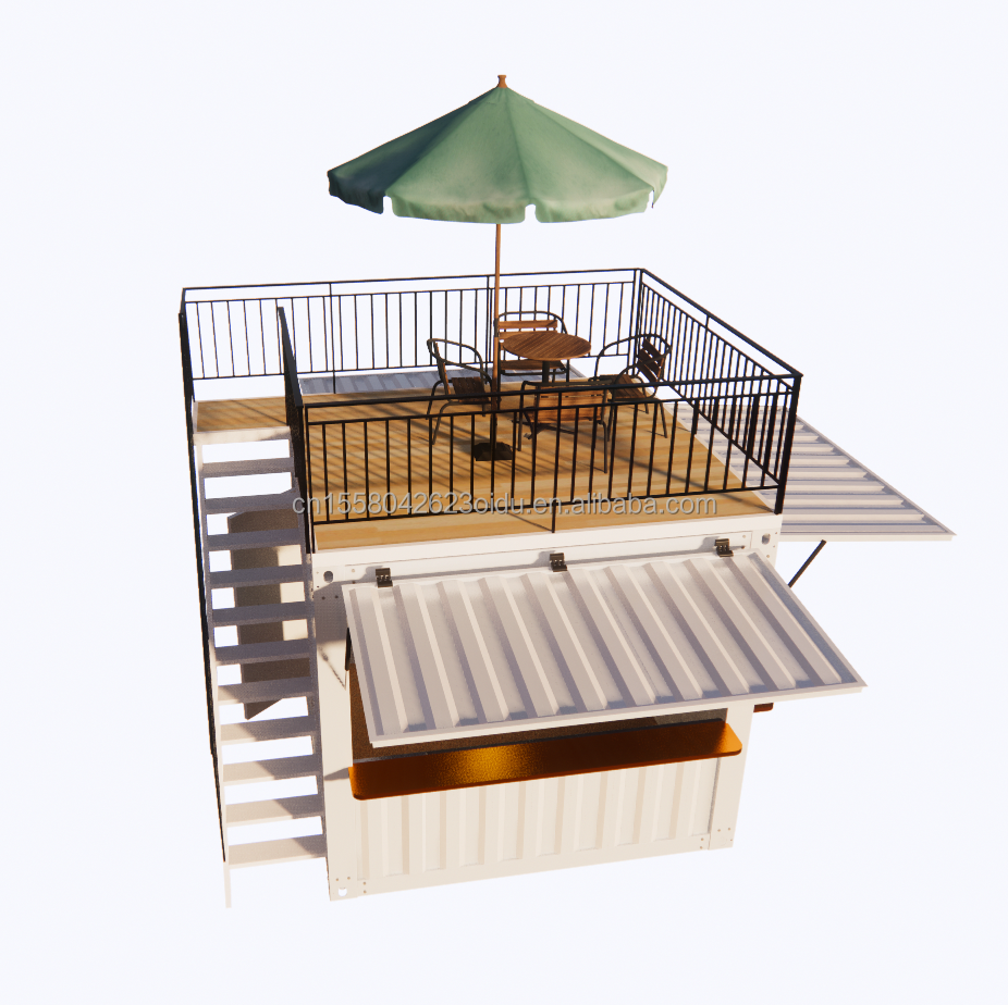 10 ft 20 ft Mobile Containers Galvanized Steel Square Tubes for Supermarket Customized Mobile Store Pop-Up Coffee Bar