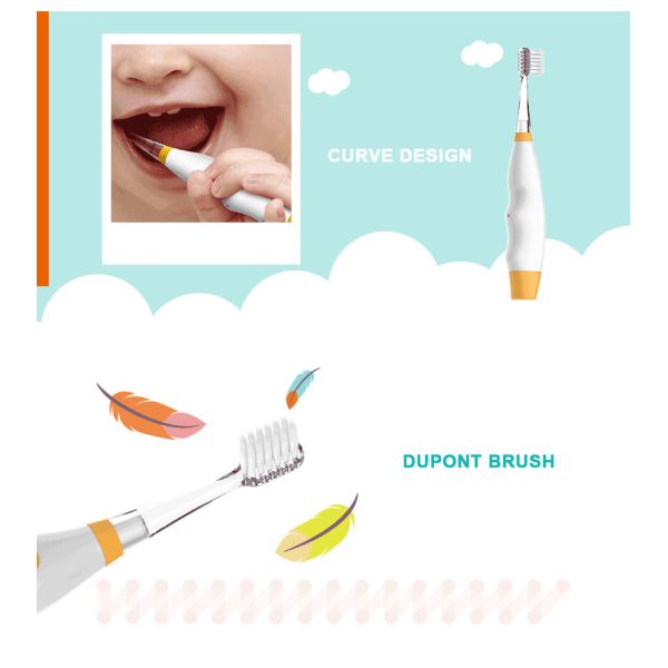 Soft Brush Kids Electric Toothbrush IPX7 Waterproof Dry Cell Battery