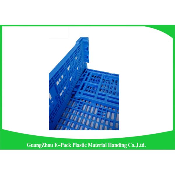 Attached Lids Folding Plastic Crates Big Capacity Transport Moving Eco - Friendly