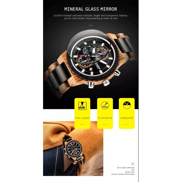 Waterproof Diameter 48mm Luminous Quartz Wrist Watch