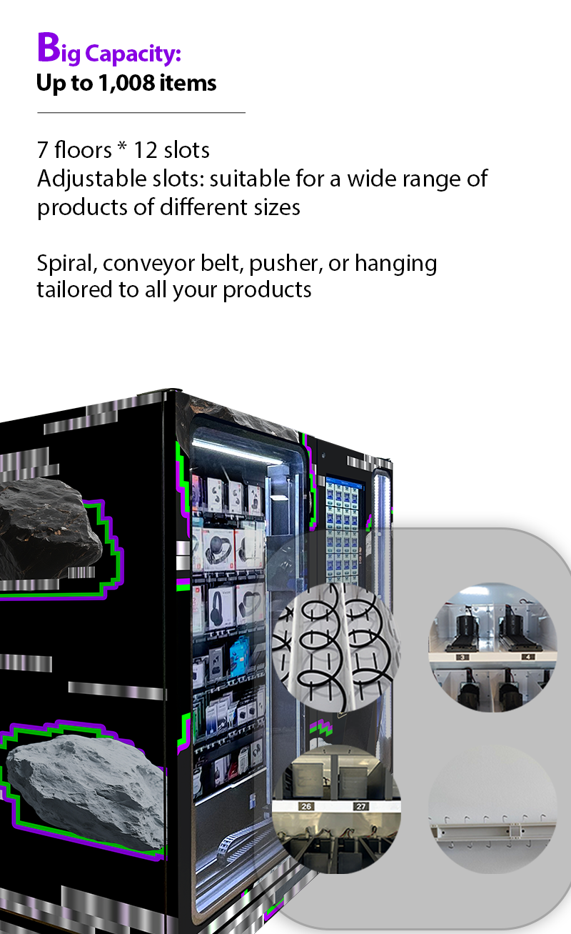 32 Inch Touch Screen Transparent Locker Vending Machine For Boosting Sales Multi-buy Discounts And Upsell Recommendations