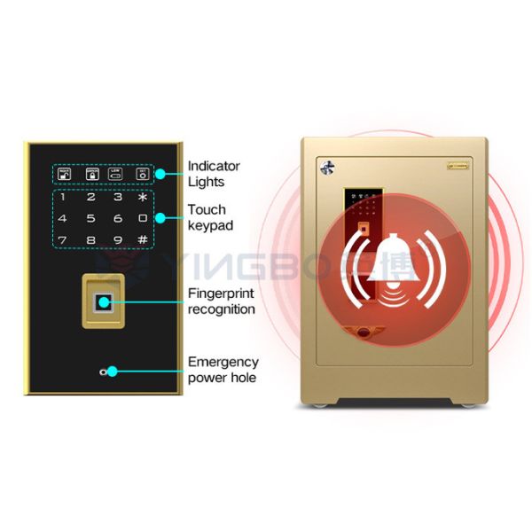 YB/ZY-60 Dual Intelligent Alarm safe deposit box Luxury Smart For Security With 3D Stereo Soft-Roll Leather