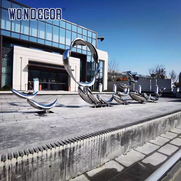 WONDERS Custom Stainless Steel Fish Sculpture Mirror Finish Color