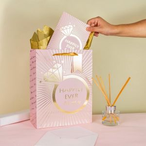 Custom Color Accepted Ivory Board Wedding Gift Paper Bags for Special Occasion