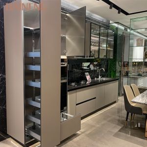 Quality Jinhengsteel Modern Home Kitchen Cabinets SS 304 High Gloss for sale