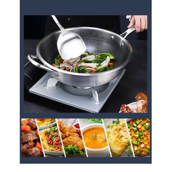 Honeycomb Nonstick Fry Pan Stainless Steel For Home Kitchen