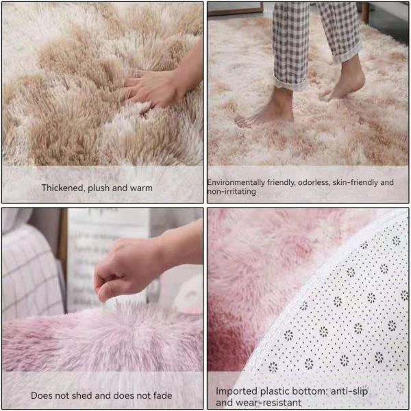 Abstract Pattern Faux Sheepskin Fur Area Rugs for Floor Mat Carpet in Living Room