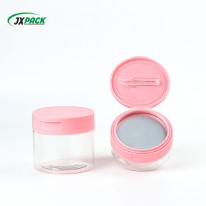 Quality PET transparent plastic makeup remover jars, cosmetic cream jars for sale