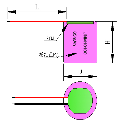 3.7V 65mAh Polymer Cylindrical Lithium Ion Battery 10100 / Wireless Bluetooth Headset Lipo Batteries