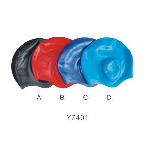 Quality Adult's ear protecting pure silicone swimming caps for sale