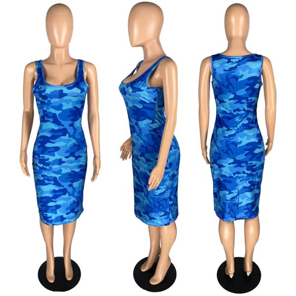 Milk Shreds Sea Blue Vest Suspender Skirt Ladies Elegant Sexy