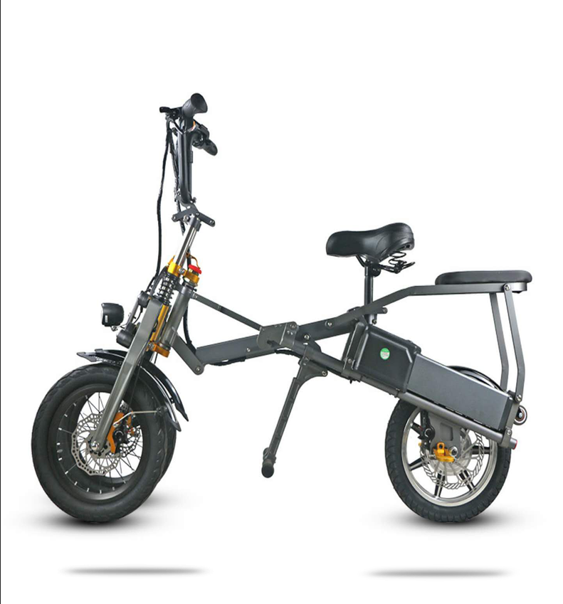 Convenient Electric Tricycle Bike High End 14 Inch Folding Hydraulic Disc Brakes