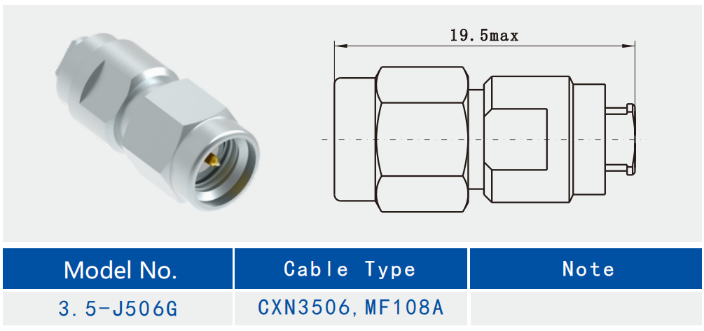Stainless Steel 3.5mm Wave Male RF Connector for CXN3506/MF108A Cable