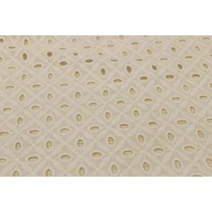 White Cotton Embroidered Lace Fabric 49in Width Breathable Eyelet