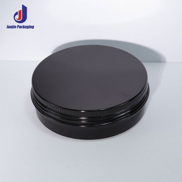 100ml 100g Round Flat Shape Black Color Professional Aluminum Container for Cosmetic Packaging