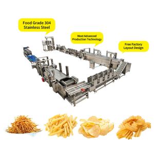 Quality Small Fully Automatic Lays Potato Chips Making Machine Fresh Frozen Scale French Fries Machine Potato Chips Production Line for sale
