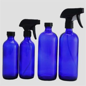 Quality Multifunctional Amber Blue Glass Spray Bottles Thickened 230ML 500ML for sale