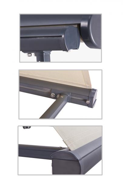 Aluminum Drop Arm Electric Retractable Window Awnings Remote Control