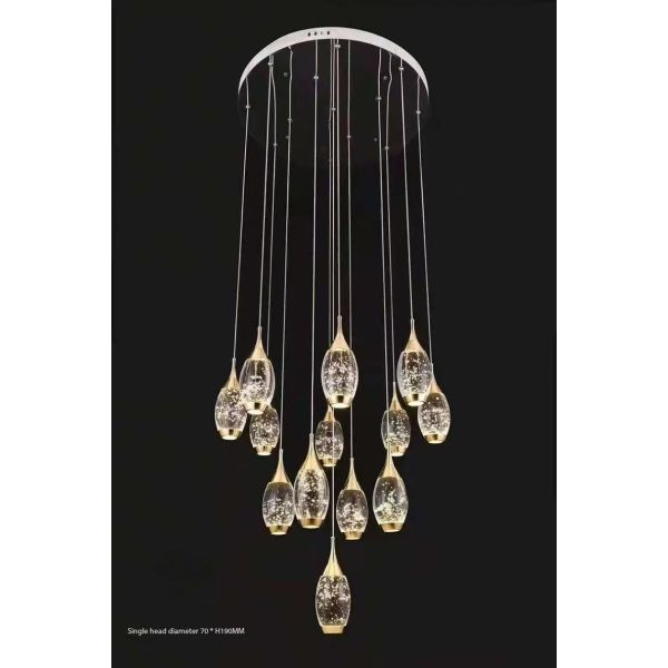 Crystal Light Rotating Staircase Perfume Bottle-Shaped Stair Light For Duplex Living Rooms