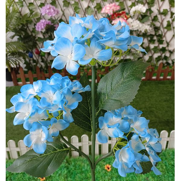 3 Heads Flower Solar Hydrangea Lights Outdoor Garden LED Simulation Flower Lights