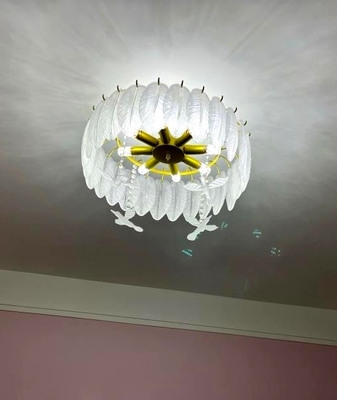 Creative Glass Feather Chandelier Modern Living Bedroom Kitchen Island Hanging（WH-CY-252）
