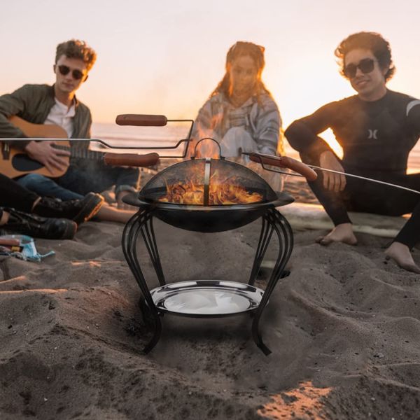 22 Inches Portable Foldable Outdoor Burning Fire Pit Round Burning Fire Pit