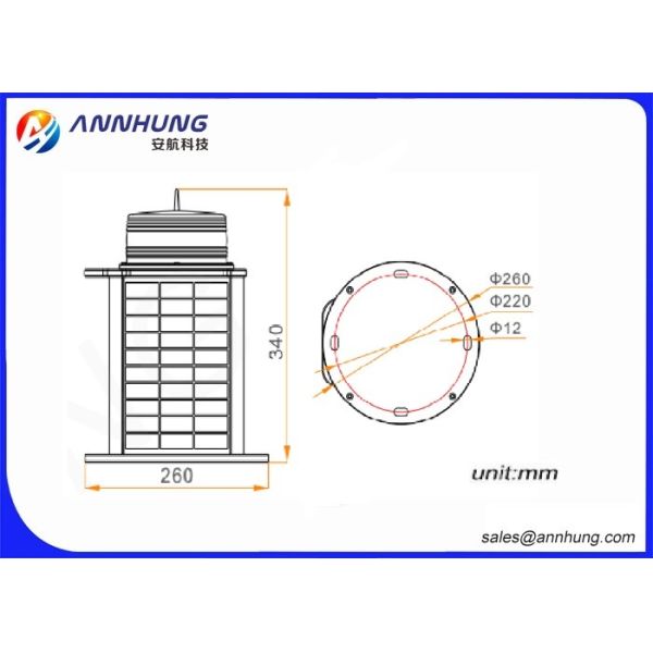 Safe Solar Navigation Lights / Marine Solar Lights With Remote Control Function