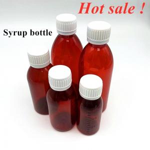 China 150ml Plastic Syrup Bottle Tamper Proof Cough Syrup Brown Bottle on sale