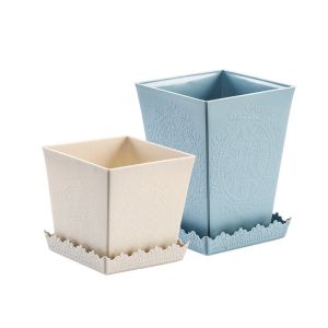 Quality Quadrate 13cm Coloured Polypropylene Reusable Plastic Plant Pots for sale