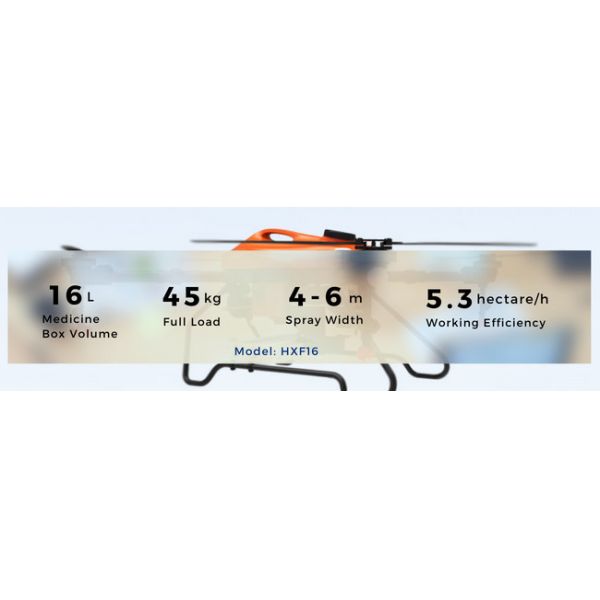 4 Axis 4 Rotor Agriculture UAV Drone Sprayer HXF16 4~6m Spray 45min Time HXF16