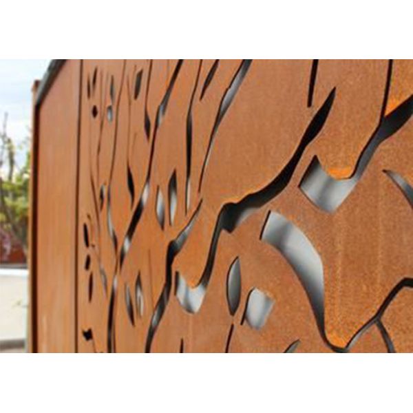 Oak Tree Design Decorative Metal Panels Carved Corten Steel Garden Screen