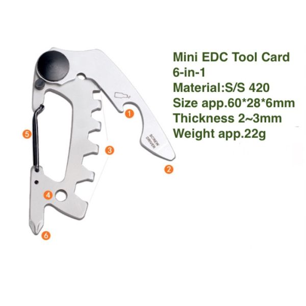 74*35*6MM Precision Sandblasting 420 Stainless Steel Mini Multi-Purpose EDC Tool Card Silver Metal Bottle Opener