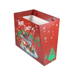 Customized Size Personalised Printed Gift Bags Coated Paper Material For Christmas