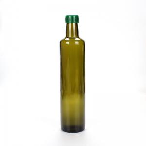 China Square Dark Green Amber Glass Olive Oil Bottle For Packing Cooking Oil on sale