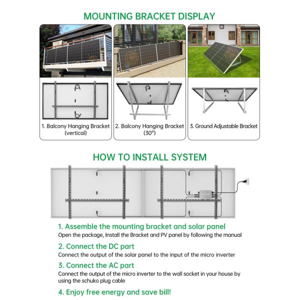 OEM Balcony Solar System , 800 Watt Solar Panel For Motorhome Camper Boat