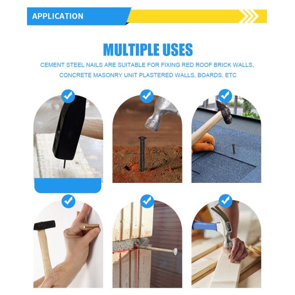 Industry Iron Grooved Shank Concrete Nails 1"-4" 1kg/Box 25kg Per Carton