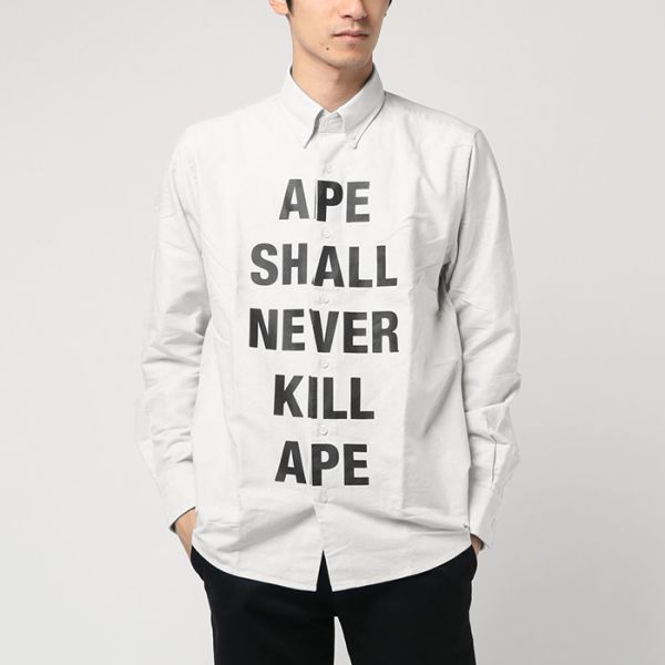 White Men's Casual Long Sleeve Button Down Shirts With Custom Design Logo