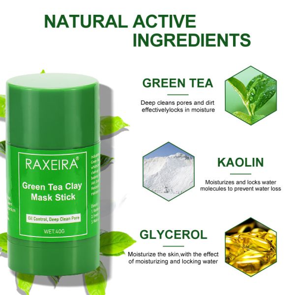 Deep Cleaning Face Mask Green Tea Face Purifying Clay Mask Stick