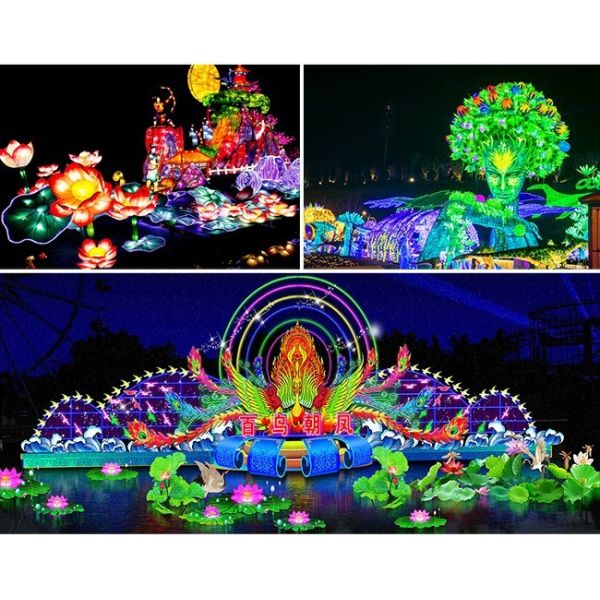 Festival Light Show Colorful Chinese Animal Lanterns Outdoor