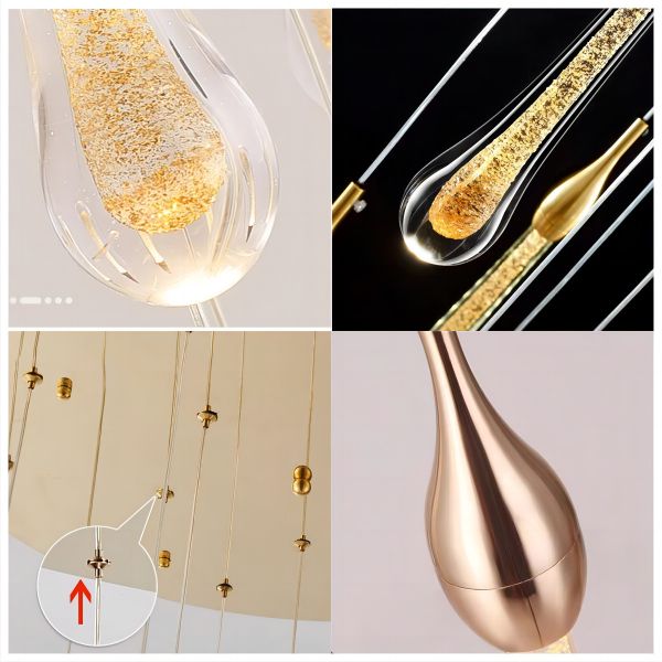 Nordic Duplex Building Light Luxury Crystal Creative Water Drop Chandelier
