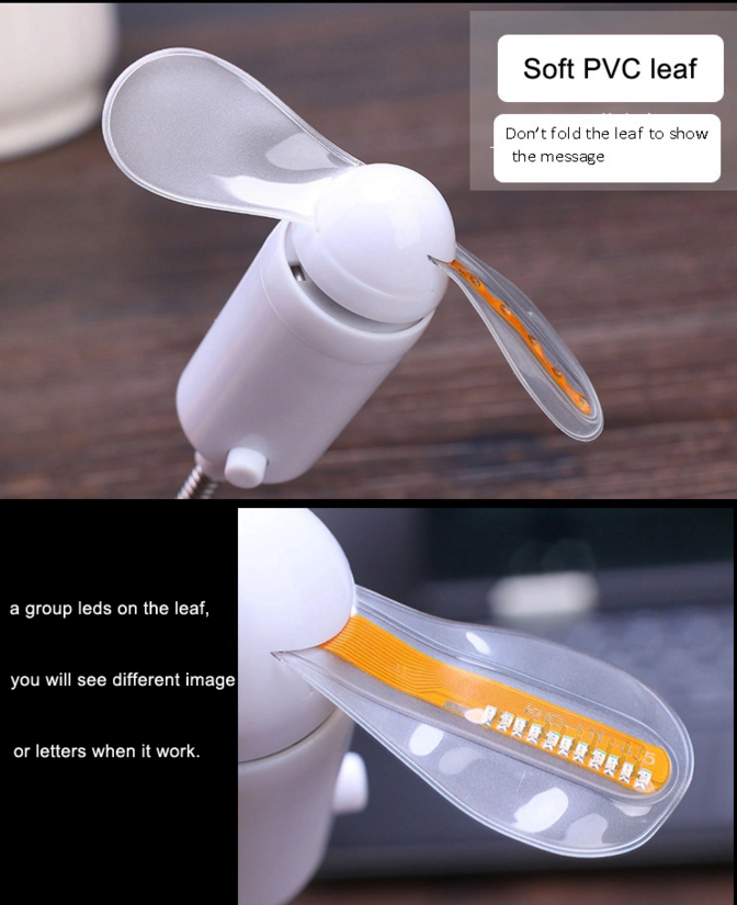 New USB 2.0 Adjustable Mini LED Rechargeable Gooseneck colorful FAN for desktop cool