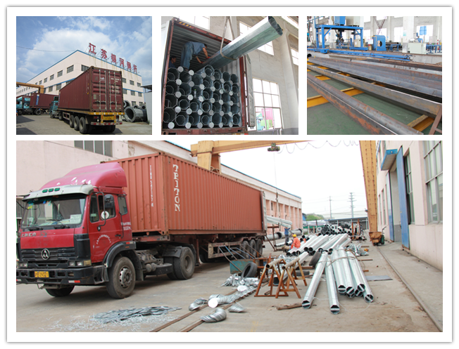 NEA Standard 30 FT Electrical Utility Poles 3mm Thickness For Philippines Power Line