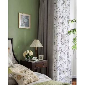 Hollowed White Cotton Lace Embroidery Muslin Curtains Blackout Window Hotels