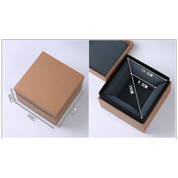 Custom Rigid Brown Kraft Paper Square Mug Bowl Storage Vase Packaging for Chinese Tea Cup Saucer Set