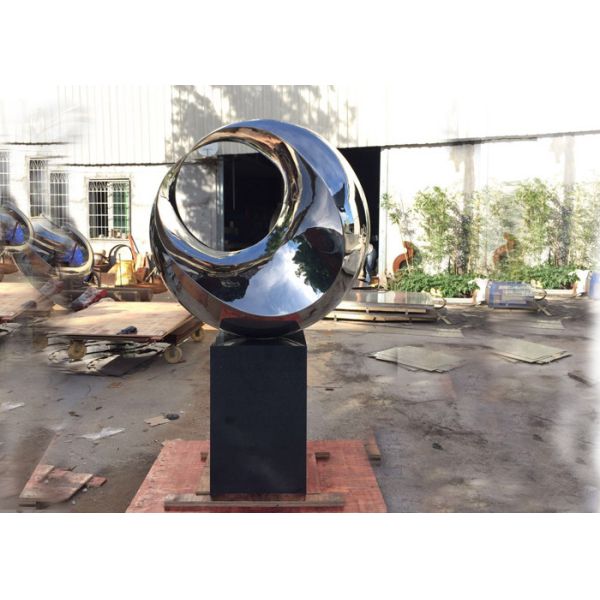 Abstract Metal Art Sculptures / Metal Garden Statues Mirror Polishing
