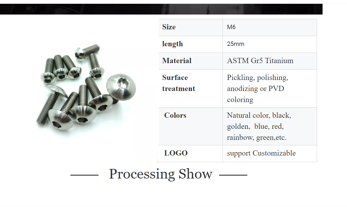 CNC Precision Machining Of Titanium Alloy Umbrella Head Screws