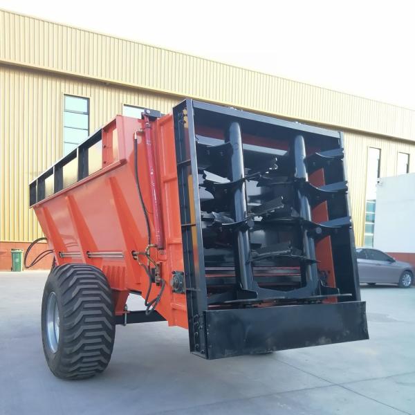Double Discs Chain Trailed Hydraulic Fertilizer Manure Spreader Carriage Trailer