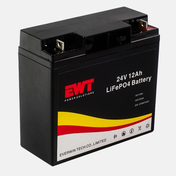 24V 12AH VRLA Lifepo4 Battery Deep Cycle Lithium Iron Phosphate Battery Max discharge current 10A Continuous The charging ratio 0.2C