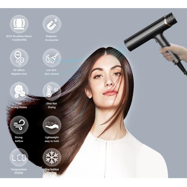 BLDC Hair Dryer Hair dryer 1200W Concentrator Nozzle Professional AC Motor Hair Dryer Salon Hair Dryer