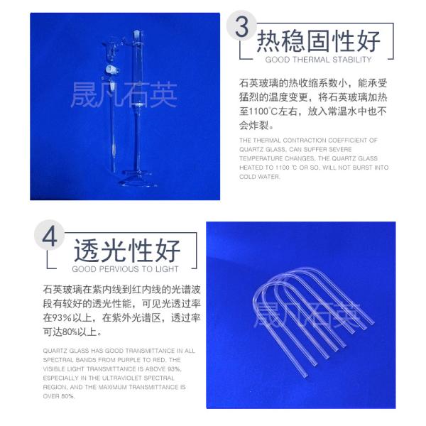 Silicon Dioxide Quartz Heater Tube , Uv Glass Tube 1683 Degree Celsius Softening Point Fused Silica Capillary